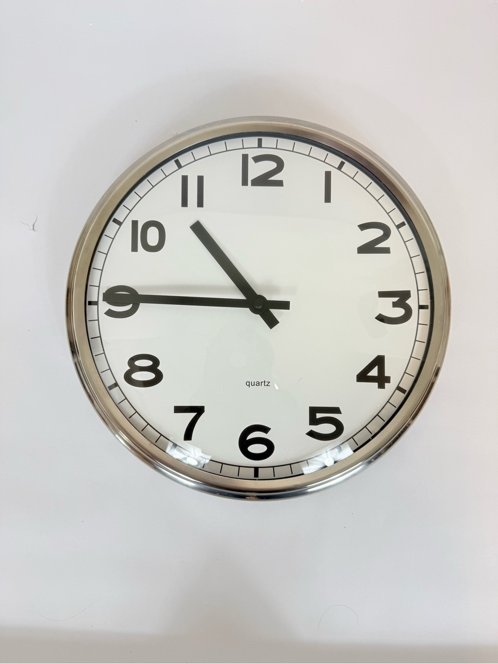 IKEA PUGG Stainless Steel Wall Clock Silent Movement Analogue 12.5”